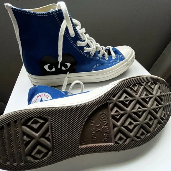 CONVERSE X COMME DES GARCONS PLAY ALL STAR CHUCK '70 HI - BLUE - Picture 4 of 4